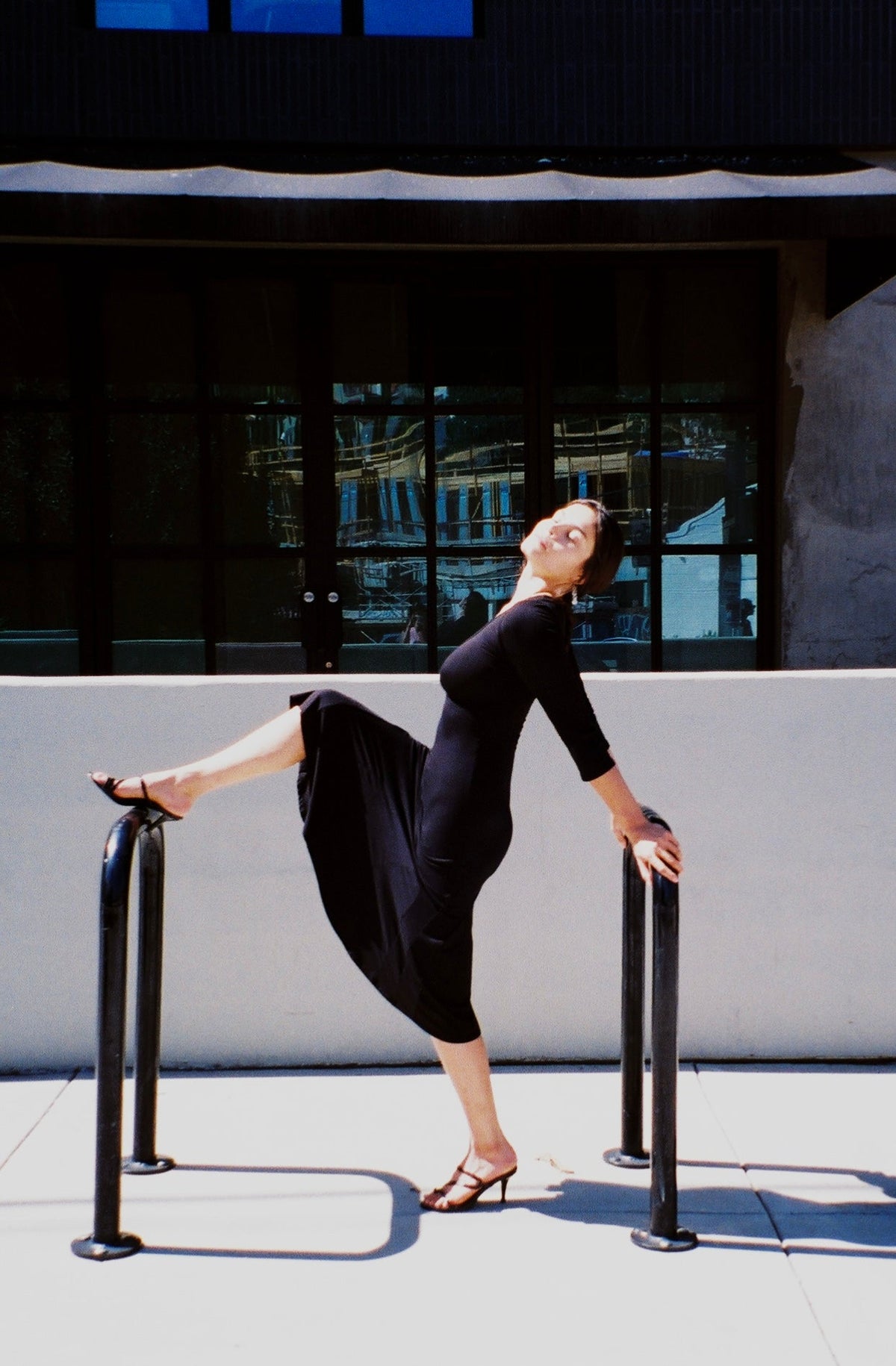 Elegant Women's Luna Flowy Maxi Gown, side view. Product image 3 of 4.